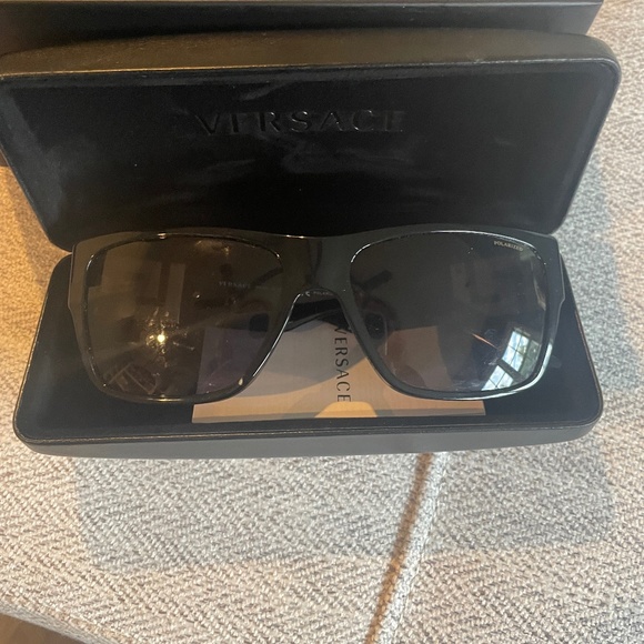 Versace Black Sunglasses with Gold Detail